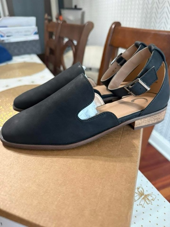 Journee Collection Shoes - Journee Collection Black Cutout Ankle-Strap Loafers